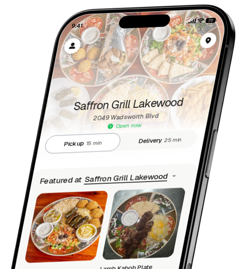 Saffron Grill Lakewood app preview