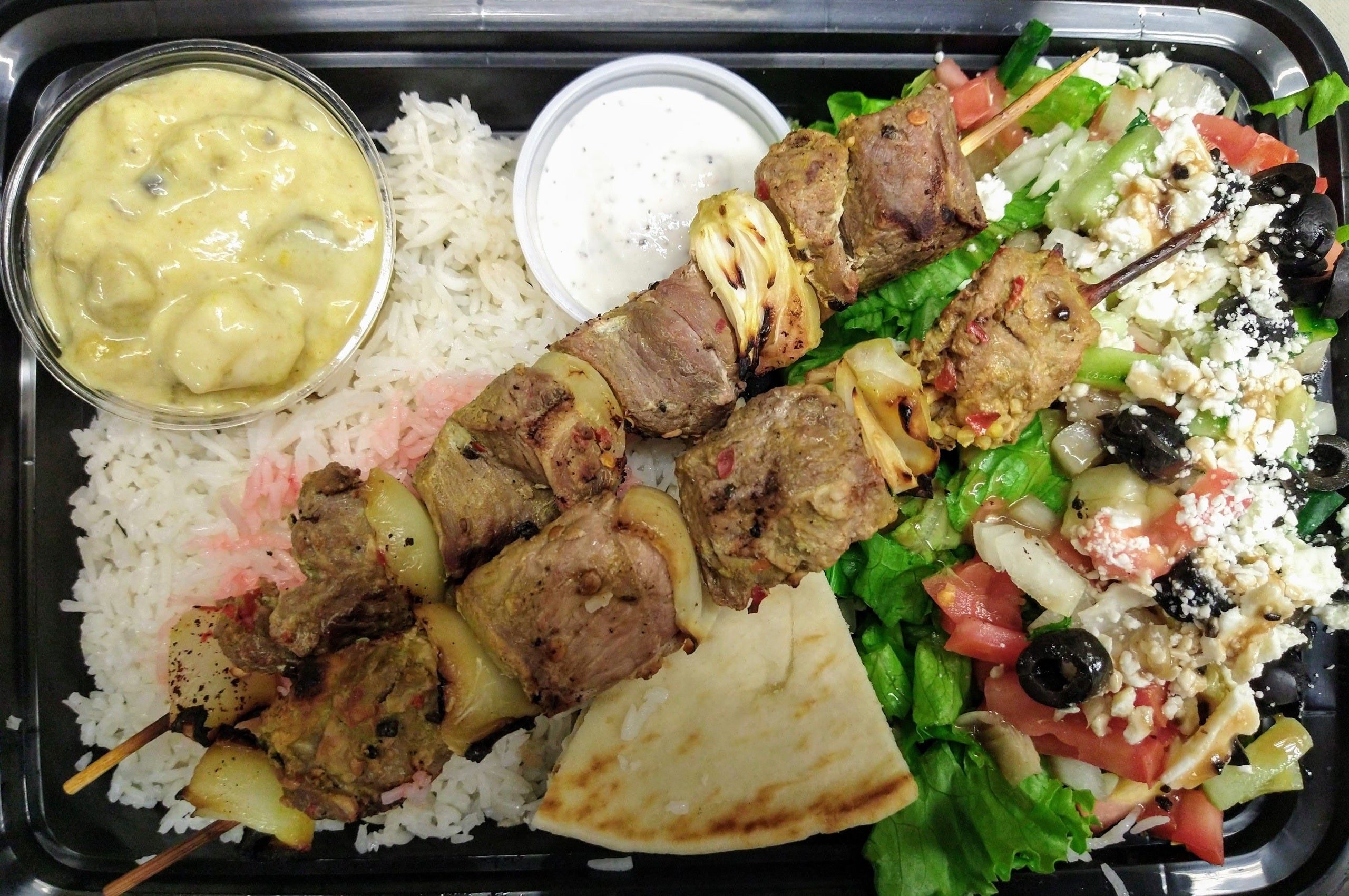 Lamb Kabob Plate.