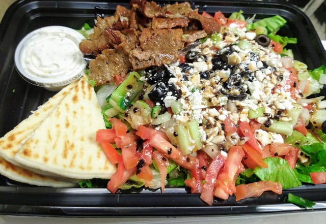 Greek Salad With Gyros (not gluten free).